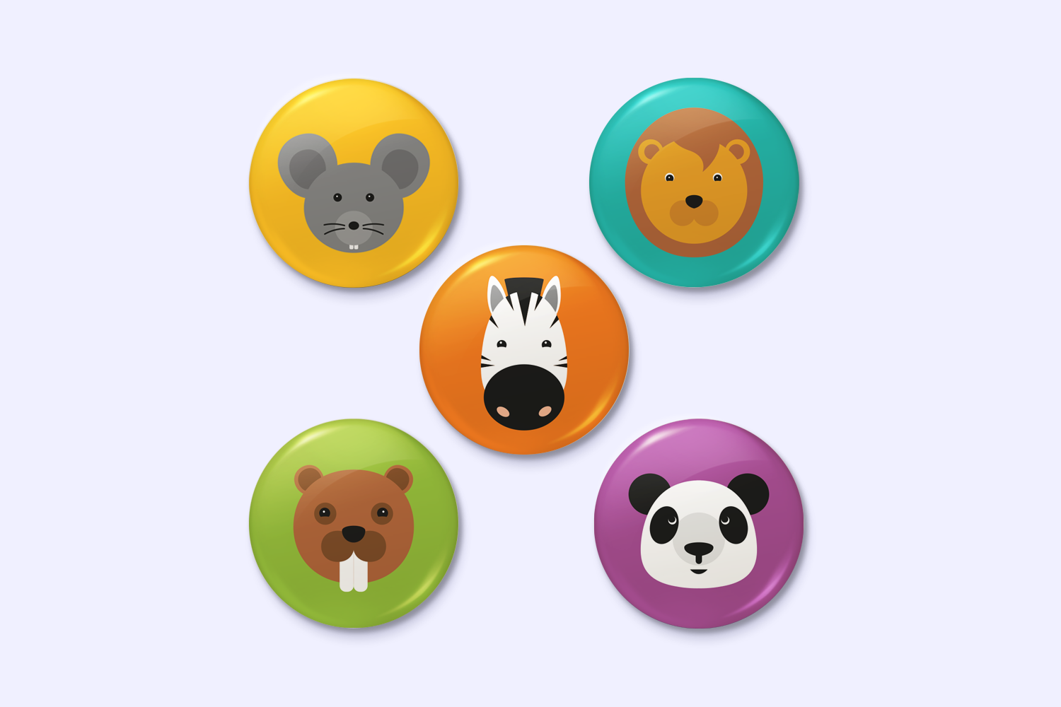 Badges magnétiques avec des animaux